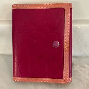 Vintage Coach Leather Red Rectangle Photo Album 5.5” x 6.5”